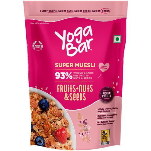 Yoga Bar Muesli - Fruits, Nuts & Seeds, Healthy, Rich In Protein, Breakfast Cereal, 400 g  Protein Source