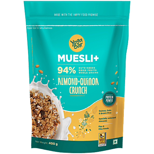 Yoga Bar Muesli - Almond & Quinoa Crunch, Healthy, Rich In Protein, Breakfast Cereal, 400 g  Protein Power