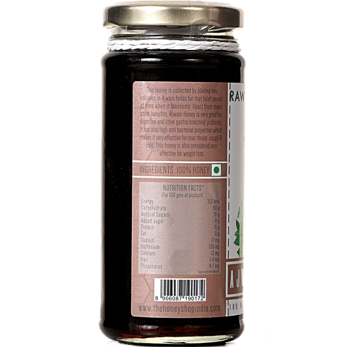 The Honey Shop Raw Ajwain Honey - Pure & Natural, 320 g Bottle