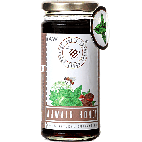 The Honey Shop Raw Ajwain Honey - Pure & Natural, 320 g Bottle