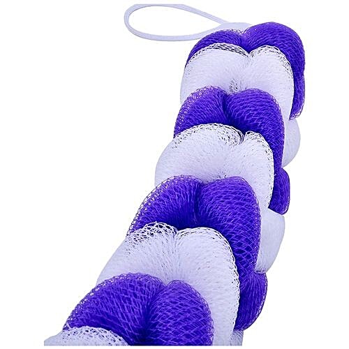 Panache Shower Sponge - Purple & White, Colour May Vary, 1 pc  