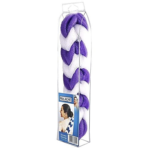 Panache Shower Sponge - Purple & White, Colour May Vary, 1 pc  