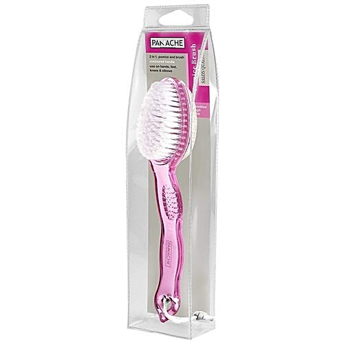 Panache 2-In-1 Pumice Brush - Glassy Pink, 1 pc  