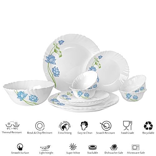 Cello Opalware Dinner Set - Neelkamal, 13 pcs  