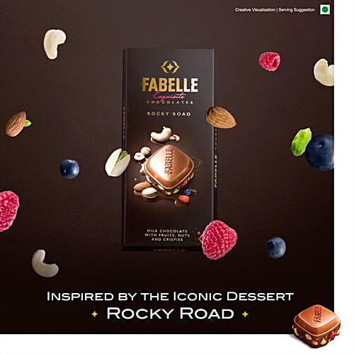 Buy Fabelle Rocky Road, Luxury Milk Chocolate Bar With Fruit, Nuts