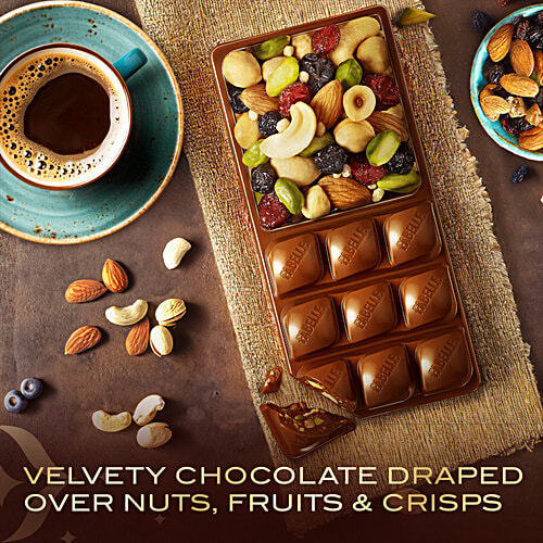 Fabelle Exquisite Chocolates - Rocky Road Milk Chocolate With Fruits, Nuts & Crispies, 120 g  