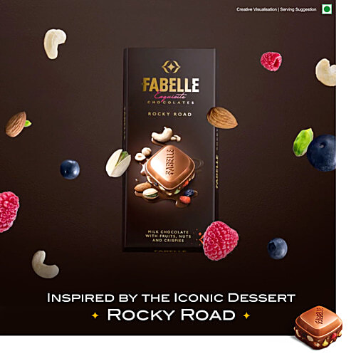 Buy Fabelle Rocky Road, Luxury Milk Chocolate Bar With Fruit, Nuts