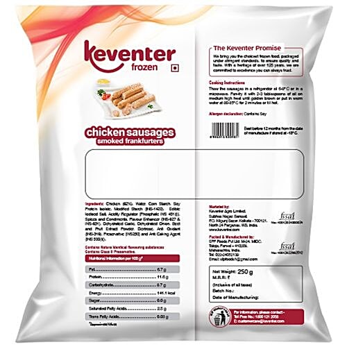 Keventer Smoked - Franks, 250 g  Zero Sugar