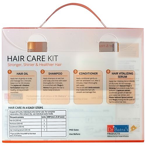 Dr Batra's  Hair Care Kit - Oil, Shampoo, Conditioner & Serum, 4 pcs  