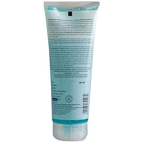 Dr Batra's  Fairness Face Wash - Enriched with Saffron & Echinacea Extract, For All Skin Types, Sulphate, Silicon & Soap Free, 200 g  Sulphate, Silicon & Soap Free