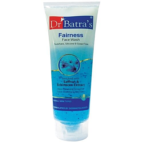Dr Batra's  Fairness Face Wash - Enriched with Saffron & Echinacea Extract, For All Skin Types, Sulphate, Silicon & Soap Free, 200 g  Sulphate, Silicon & Soap Free