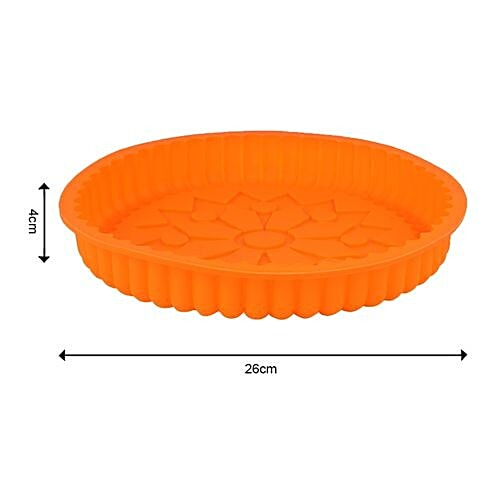 DP Silicone Cake Baking Mould, Flower Shaped - Orange, BB 157, 1 pc  