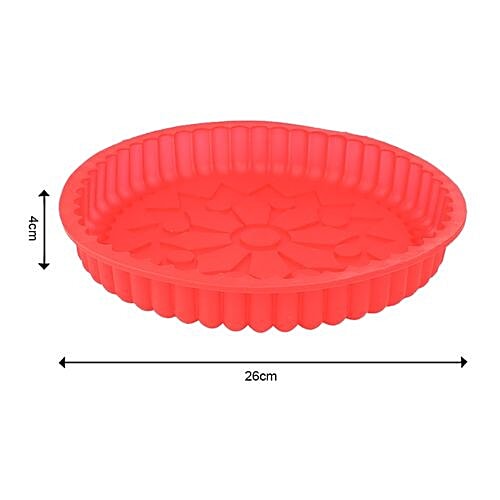 DP Silicone Cake Baking Mould, Flower Shaped - Red, BB 157, 1 pc  