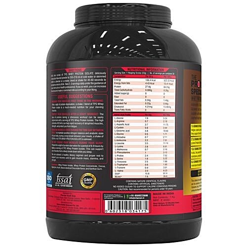 The Protein Specialist Whey Protein Isolate - Milk Chocolate, 1 kg No Added Sugar
