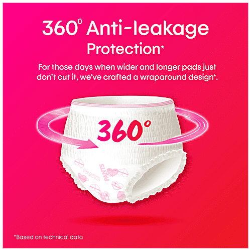 Kotex Overnight Period Panties - 360 Degree Anti-Leakage Protection, M/L, 10 pcs