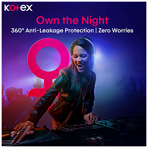 Kotex Overnight Period Panties - 360 Degree Anti-Leakage Protection, M/L, 10 pcs