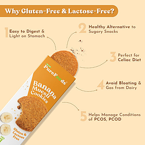 PureFoods Banana Muesli Cookies - Gluten-free, 140 g