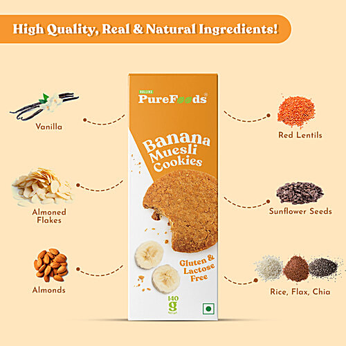 PureFoods Banana Muesli Cookies - Gluten-free, 140 g