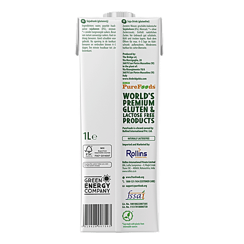The Bridge Bio Organic Soya Drink - Natural Gluten Free, 1 L Tetra Pak 
