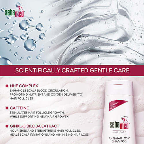 Sebamed Anti Hairloss Shampoo - pH 5.5, NHE Formula, Hair Loss Control, 200 ml pH 5.5 Clinically proven to Reduce Hair loss, NHE Formula, Caffeine, Dermatologically & clinically tested