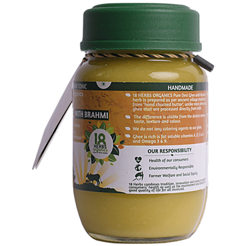 18 Herbs Organics Desi Ghee/Tuppa With Brahmi, 200 ml  Rich in Probiotics