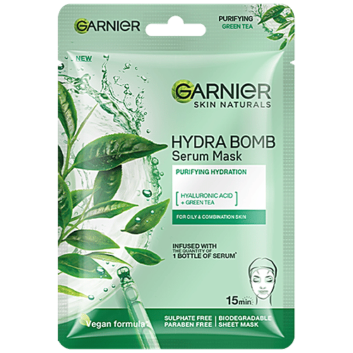Garnier Hydra Bomb Face Serum Sheet Mask - For Oily & Combination Skin, 28 g  