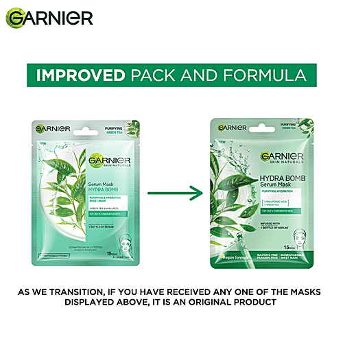 Garnier Hydra Bomb Face Serum Sheet Mask - For Oily & Combination Skin, 28 g  