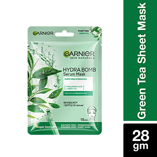 Garnier Hydra Bomb Face Serum Sheet Mask - For Oily & Combination Skin, 28 g  