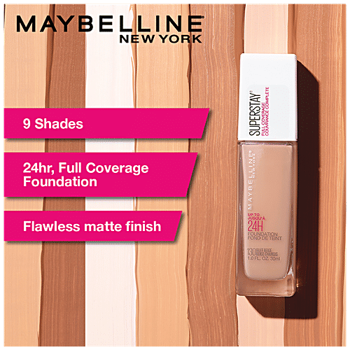 Maybelline New York Super Stay Full Coverage Liquid Foundation, Up To 24 hours, 30 ml 130 Buff Beige 
