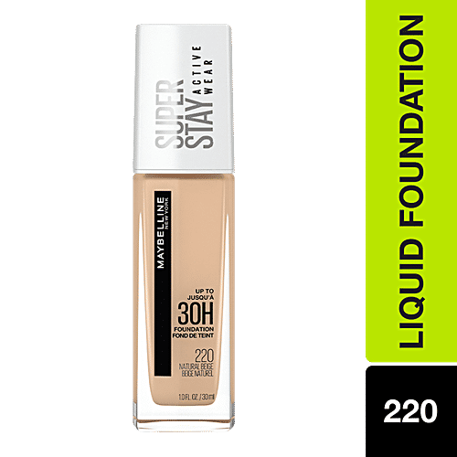 Maybelline New York Super Stay Full Coverage Liquid Foundation, Up To 24 hours, 30 ml 220 Natural Beige 