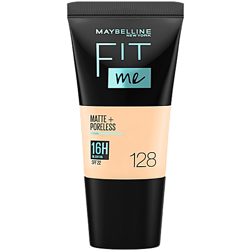 Maybelline New York Fit Me Matte+Poreless Liquid Foundation - 128 Warm Nude, 18 ml Tube 