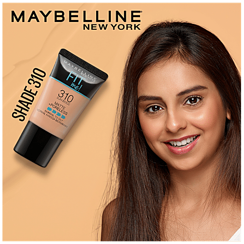 Maybelline New York Fit Me Matte+Poreless Liquid Foundation - 310 Sun Beige, 18 ml Tube 