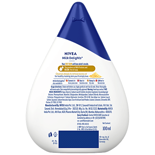 Nivea Milk Delights Face Wash With Besan For Oily Skin, 100 ml  