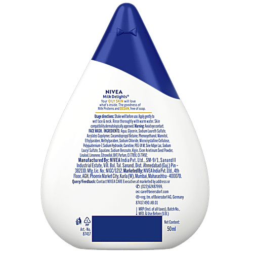 Nivea Milk Delights Face Wash With Besan For Oily Skin, 50 ml  