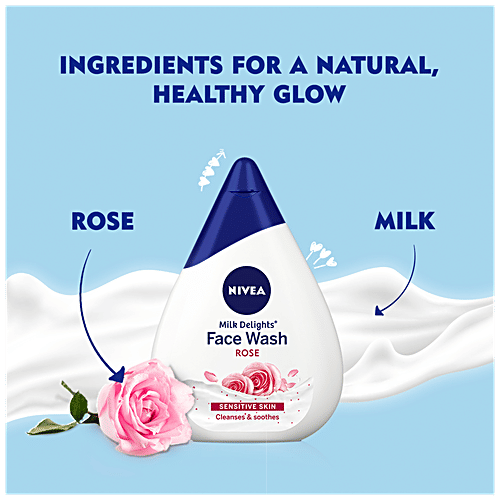 Nivea Milk Delights Face Wash With Rose For Sensitive Skin, 100 ml  