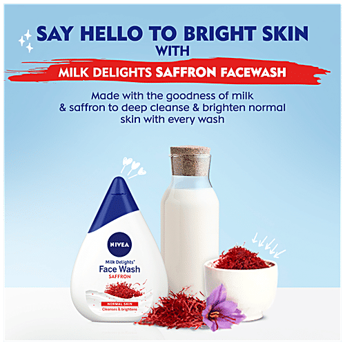 Nivea Milk Delights Face Wash With Saffron For Normal Skin, 50 ml  
