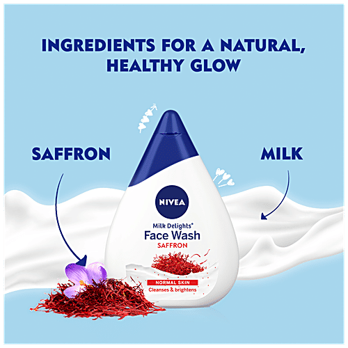 Nivea Milk Delights Face Wash With Saffron For Normal Skin, 50 ml  