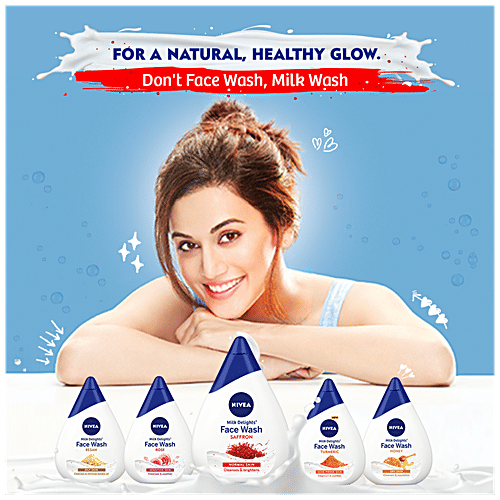 Nivea Milk Delights Face Wash With Saffron For Normal Skin, 50 ml  