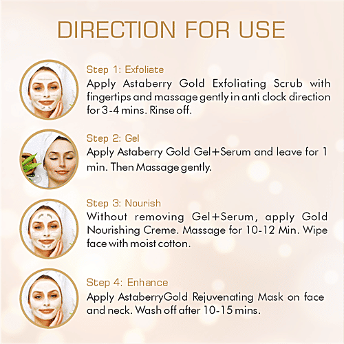 Astaberry Gold Mini Facial Kit 5 Steps, 100 g Get Face Wash Free Worth Rs 75/- 