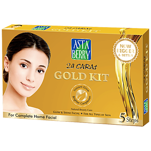 Astaberry Gold Mini Facial Kit 5 Steps, 100 g Get Face Wash Free Worth Rs 75/- 