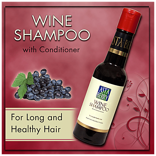 Astaberry Wine Shampoo with Conditioner - Made from Real Black Grapes, For Long & Healthy Hair, 200 ml  