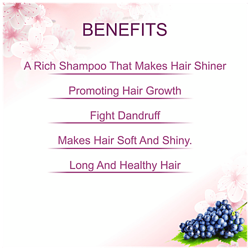 Astaberry Wine Shampoo with Conditioner - Made from Real Black Grapes, For Long & Healthy Hair, 200 ml  