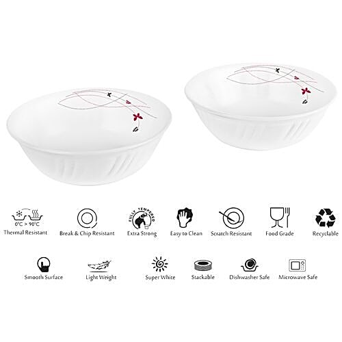 Cello Dazzle Noodle Opalware Bowl Set - Lush Fiesta, 2 pcs  