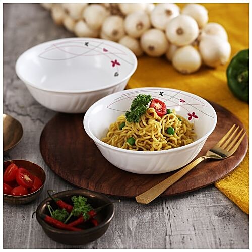 Cello Dazzle Noodle Opalware Bowl Set - Lush Fiesta, 2 pcs  