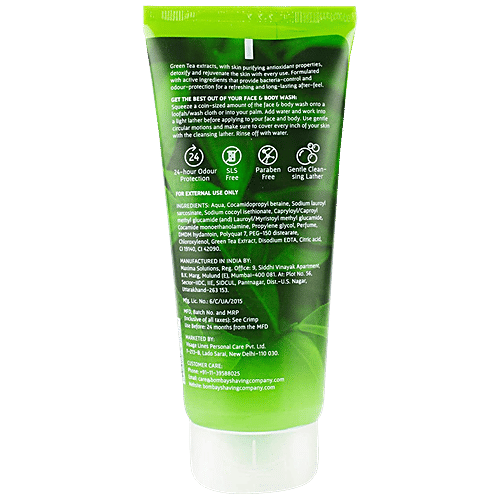 Bombay Shaving Company Purifying Face & Body Wash - Green Tea Extracts & Antioxidants For The Skin, 200 ml  