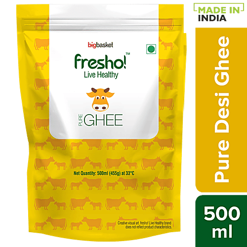 Fresho Pure Cow Desi Ghee/Tuppa, 500 ml  