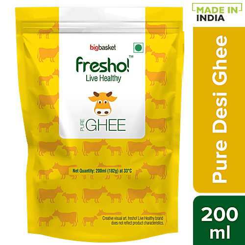 Fresho Pure Cow Desi Ghee/Tuppa, 200 ml  