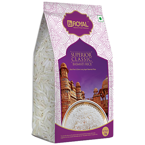 bb Royal Superior Classic Basmati Rice/Basmati Chawal, 1 kg Pouch
