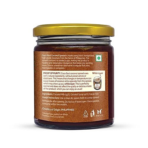 Coco Soul Coconut Spread - Cacao, 265 g Jar 