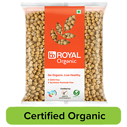 bb Royal Organic Roasted Bengal Gram Whole (Chana), 500 g  